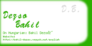 dezso bahil business card